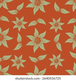 Beautiful seamless floral pattern . Flower vector illustration. Field of flowers