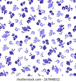 Beautiful seamless floral pattern. Flower vector background. Watercolor vector illustration on white background.