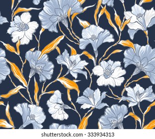 Beautiful seamless floral pattern. Flower vector illustration