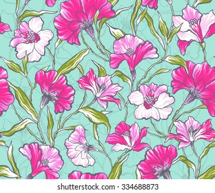 Beautiful seamless floral pattern . Flower vector illustration.