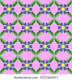 
Beautiful seamless floral pattern in the form of blue flowers on a pink background