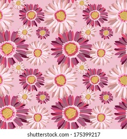Beautiful seamless floral pattern, gerbera vector illustration