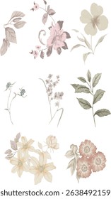 A beautiful seamless floral pattern inspired by the vibrant colors of spring and summer. This design features blooming flowers, soft foliage, and elegant botanical elements in a continuous repeat layo
