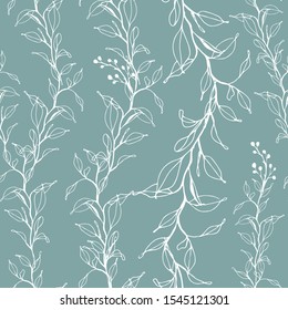 beautiful seamless floral pattern for kids. pattern with leaf silhouette and flowers for textile design and fabrics