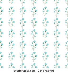 A beautiful seamless floral pattern with light blue flowers on a white background. Perfect for textiles, wallpapers, and creative design projects.