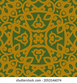 Hermoso patrón floral sin fisuras con mandala. Fondo de estilo doodle impecable. Patrón floral mosaico para el diseño y la moda.