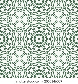 Beautiful seamless floral pattern with mandala. Seamless doodle style background. Mosaic floral pattern for design and fashion.