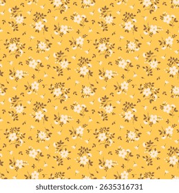 Lindo padrão floral sem emenda com flores pequenas. Fundo de padrão de flor bonito. Impressão de Ditsy. Estilo Liberty. Design de superfície de flor pequena. Padrão de desenho da mão. Ditsy floral para moda, decoração de tecido