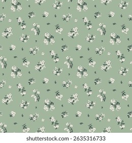 Hermoso patrón floral sin fisuras con Pequeñas flores. Fondo lindo del patrón de la flor. Impresión sucia. Estilo Liberty. Diseño de la superficie de la flor minúscula. Dibujar a mano el patrón. Floral sucio para la moda, decoración de la tela