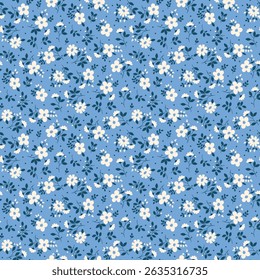 Beautiful seamless floral pattern with small flowers. Cute flower pattern background. Ditsy print. Liberty style. Tiny flower surface design. Hand draw pattern. Ditsy floral for fashion,  fabric decor