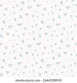 Lindo padrão floral sem emenda com flores pequenas. Fundo de padrão de flor bonito. Impressão de Ditsy. Estilo Liberty. Design de superfície de flor pequena. Padrão de desenho da mão. Ditsy floral para moda, decoração de tecido