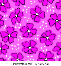 Beautiful seamless floral pattern. Summer flowers. Floral seamless pattern .Seamless pattern with flowers, leaves. Great for fabric, textile. Minimal design in trendy colors. Vector Illustration.