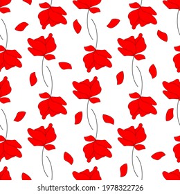 Beautiful seamless floral pattern. Summer flowers. Floral seamless pattern .Seamless pattern with flowers, leaves. Great for fabric, textile. Minimal design in trendy colors. Vector Illustration.