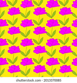 Beautiful seamless floral pattern. Summer flowers. Floral seamless pattern .Seamless pattern with flowers, leaves. Great for fabric, textile. Minimal design in trendy colors. Vector Illustration.