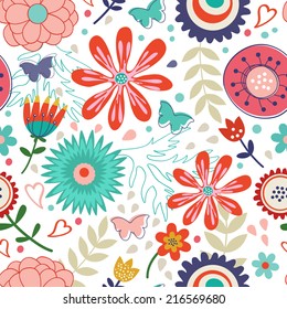 Beautiful seamless floral pattern. Vector illustration 