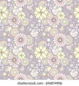 Beautiful seamless floral pattern in warm color. Elegant  vector collection.Template for design fabric, textile, backgrounds, wrapping paper, package, invitations.