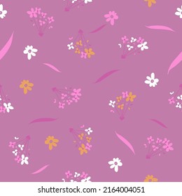 Beautiful seamless floral pattern with watercolor hand drawn. vector design for fashion, fabric, wallpaper and all prints on background earth tone color.
