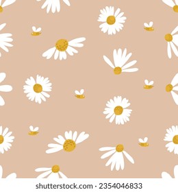 
Beautiful seamless floral pattern with watercolor hand drawn. vector design for fashion, fabric, wallpaper and all prints on background earth tone color.