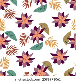 Beautiful seamless floral pattern with watercolor summer flowers. Stock illustration