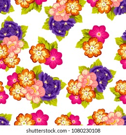 Beautiful seamless floral pattern. For your fabric design, clothing, printed matter. Postcards, greeting cards and invitations for birthday, wedding, Valentine's day, party. Vector illustration