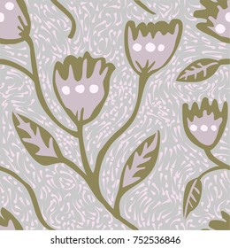 beautiful seamless floral vector pattern with flowers leafs dots and lines for wrapping paper, wadding invitation card detail, open card, postcard, tile, ceramic, pottery works, textile and clothes