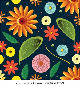 schöner, nahtloser floraler Hintergrund, Vektorgrafik 
