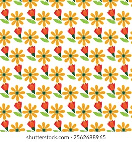 beautiful seamless flower bright pattern