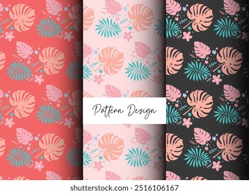 A beautiful, seamless flower and leaf pattern featuring elegant floral elements. Perfect for textiles, wallpapers, and creative backgrounds with a natural, botanical theme.