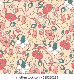 Beautiful seamless flower pattern. Abstract elegance seamless pattern with floral elements. 