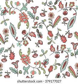 Beautiful seamless flower pattern. Abstract elegance seamless pattern with floral elements. 
