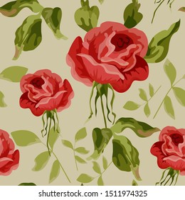 Beautiful seamless flower pattern. Fun Flowers seamless pattern.