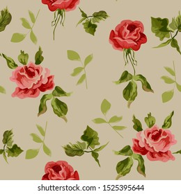 Beautiful seamless flower pattern. Fun Flowers seamless patter