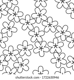 Hermoso patrón de flores impecable aislado en fondo blanco. Repita el diseño floral para decorar papel pintado, tela y fondo.