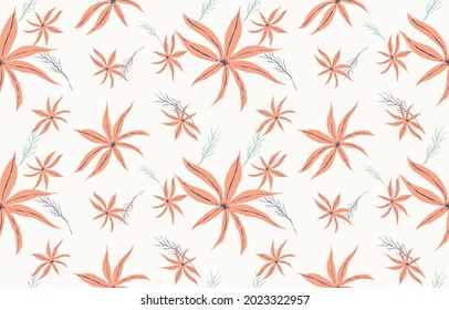Hermoso vector floral Seamless original color de fondo floral sobre fondo blanco