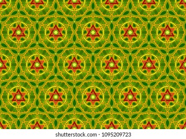 Beautiful seamless geometric colorful pattern with red triangles