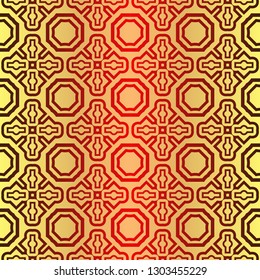 Beautiful Seamless Geometric Ornament Vector Illustration. Abstract. Sunrise color.