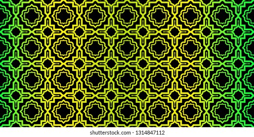 Beautiful Seamless Geometric Ornament Vector Illustration. Abstract. Paper For Scrapbook. Black green color.