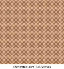 Beautiful Seamless Geometric Ornament Vector Illustration. Abstract. Paper For Scrapbook. Bright beige color.