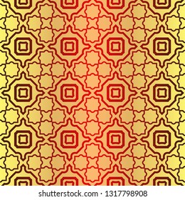 Beautiful Seamless Geometric Ornament Vector Illustration. Abstract. Sunrise color.