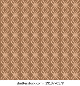 Beautiful Seamless Geometric Ornament Vector Illustration. Abstract. Paper For Scrapbook. Bright beige color.