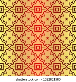 Beautiful Seamless Geometric Ornament Vector Illustration. Abstract. Sunrise color.