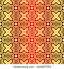 Beautiful Seamless Geometric Ornament Vector Illustration. Abstract. Sunrise color.