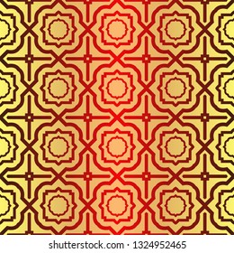 Beautiful Seamless Geometric Ornament Vector Illustration. Abstract. Sunrise color.