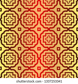 Beautiful Seamless Geometric Ornament Vector Illustration. Abstract. Sunrise color.