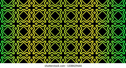 Beautiful Seamless Geometric Ornament Vector Illustration. Abstract. Paper For Scrapbook. Black green color.