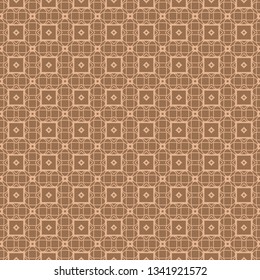 Beautiful Seamless Geometric Ornament Vector Illustration. Abstract. Paper For Scrapbook. Bright beige color.