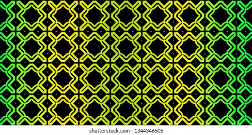 Beautiful Seamless Geometric Ornament Vector Illustration. Abstract. Paper For Scrapbook. Black green color.