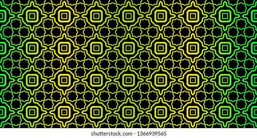 Beautiful Seamless Geometric Ornament Vector Illustration. Abstract. Paper For Scrapbook. Black green color.
