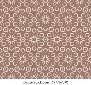 beautiful seamless geometric pattern with abstract floral design. modern vector illustration for design print, textile product, invitation background. beige color 