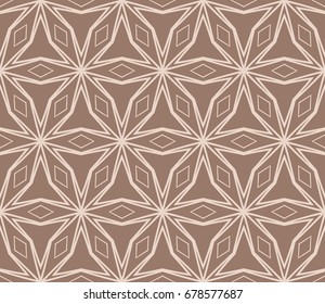 beautiful seamless geometric pattern with abstract floral design. modern vector illustration for design print, textile product, invitation background. beige color 